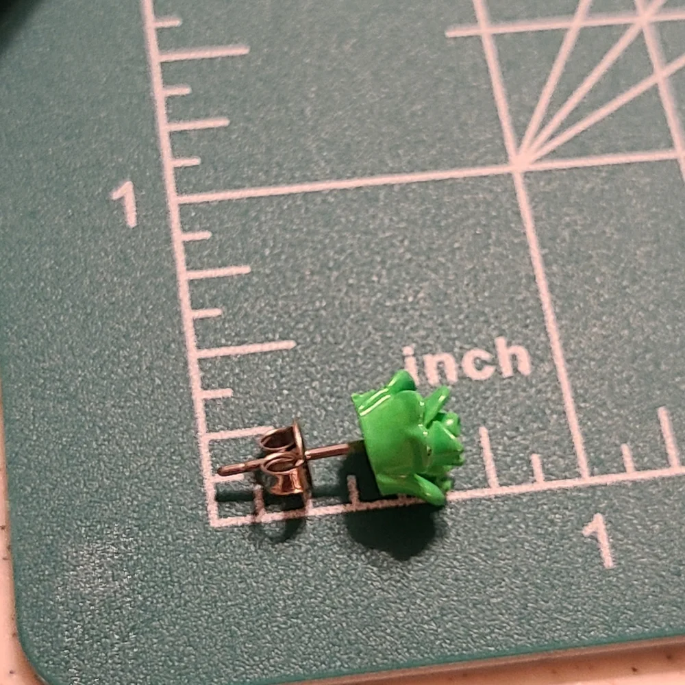 Green Rose Stud Earrings